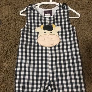 Black and white cow Smocked
